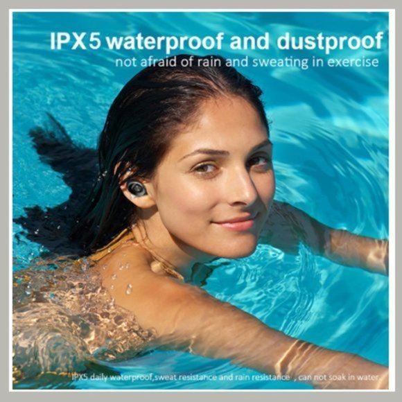 Black Waterproof & Wireless Ear Buds - Picture 5 of 7